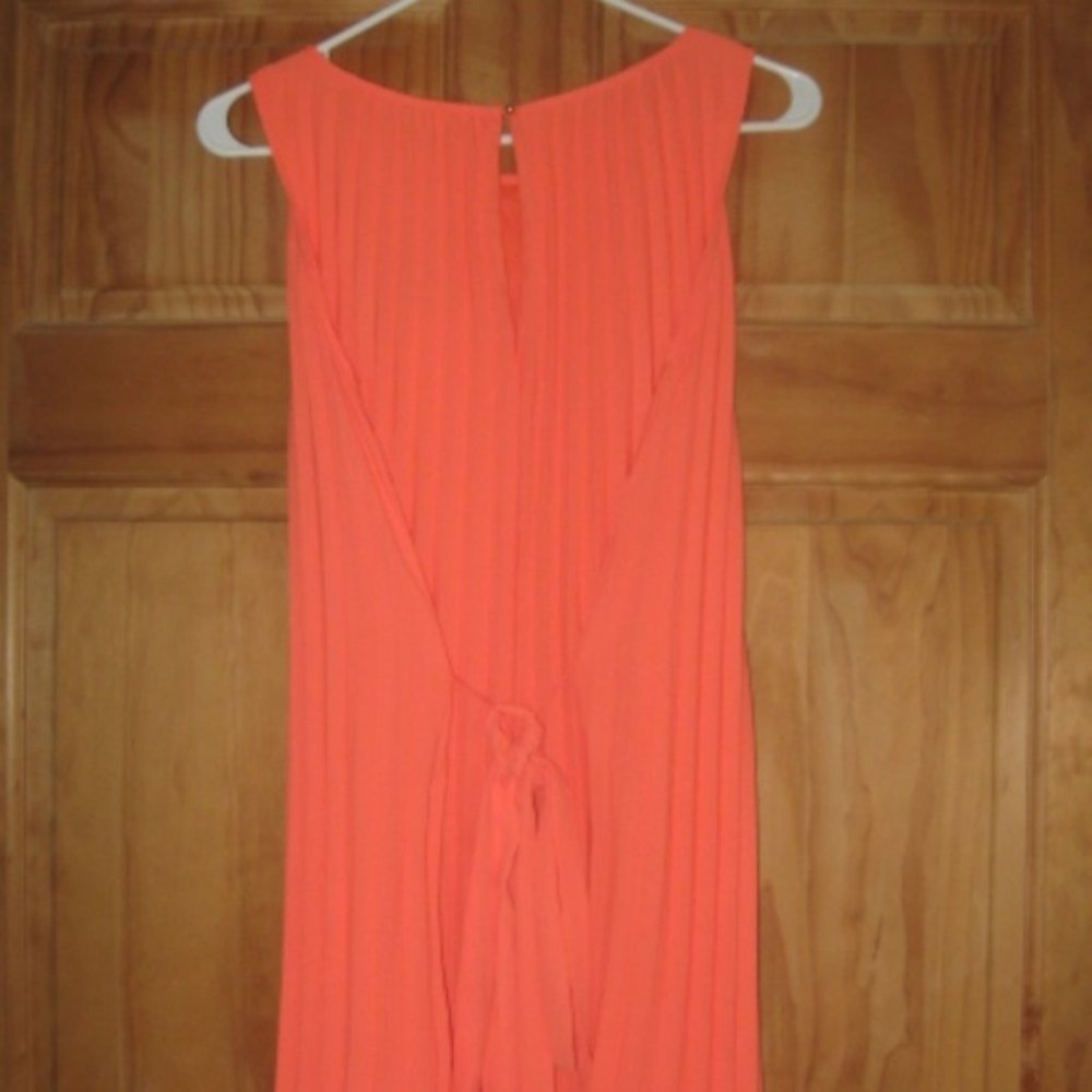 Banana Republic Orange Pleated Dress - Picture 3 of 4